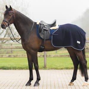 QHP lændetæppe i uld - Full - Mørk blå