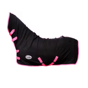 Fleece Cooler med hals til pony & shetland - Pink/Sort, 115cm
