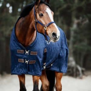 Kentucky - Stald dækken med imiteret kaninpels, Stable rug 0 g, Navy - Navy / 125cm