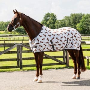 QHP Stable Buddy fleecedækken med gravhunde - 125 cm