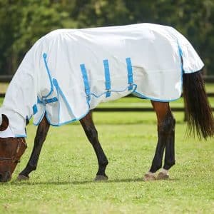 Weatherbeeta - Eksemdækken, Sweet itch shield, Combo neck - 5'9 / Hvid/blå