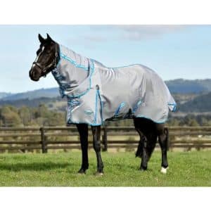 Weatherbeeta - Fluedækken, Comfitec Hexi Shield, Combo Neck - 6'9 / Silver/Teal Blue